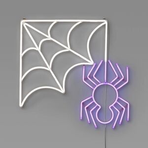 NIB. HYDE & EEK! Spider Web Neon Wall Decor